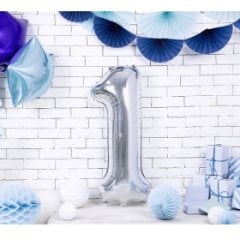 100CM 1 GÜMÜŞ RAKAM BALON