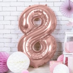 100CM 8 ROSEGOLD RAKAM BALON