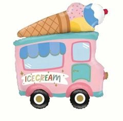 Pembe Dondurma Arabası Folyo Balon