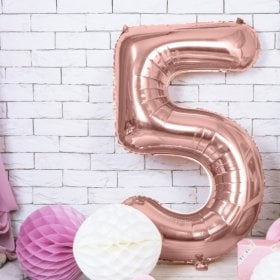 100CM 5 ROSEGOLD RAKAM BALON