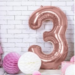 100CM 3 ROSEGOLD RAKAM BALON
