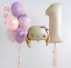 Süslü Tavşan Balon Demeti