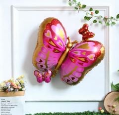 Pembe Kırmızı Kelebek Folyo Balon