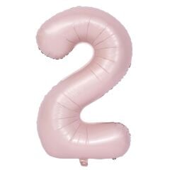 2 Saten Pembe Rakam Folyo Balon