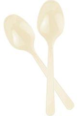 Krem Plastik Kaşık 24 Adet