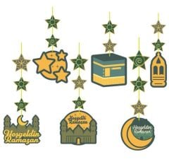 5 Li Yeşil Ramazan Sarkıt Süs