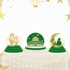 Yeşil Renk Kağıt Ramazan Masa Üstü Dekor