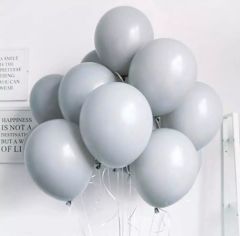 Gri Makaron Balon 10 Adet