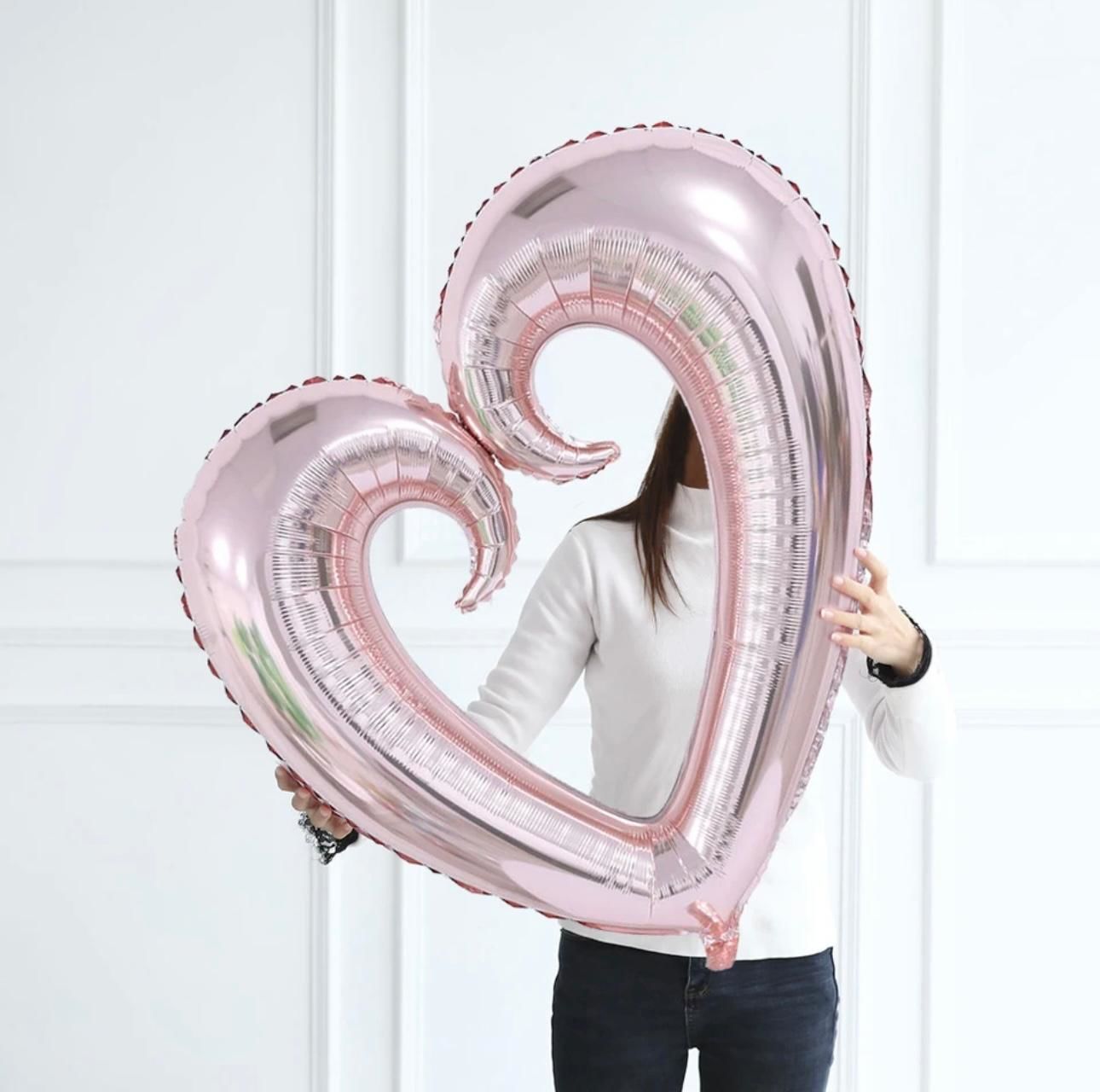 100cm Rosegold İçi Boş Kalp Folyo Balon