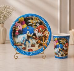 Sonic Karton Tabak Bardak 8 Adet