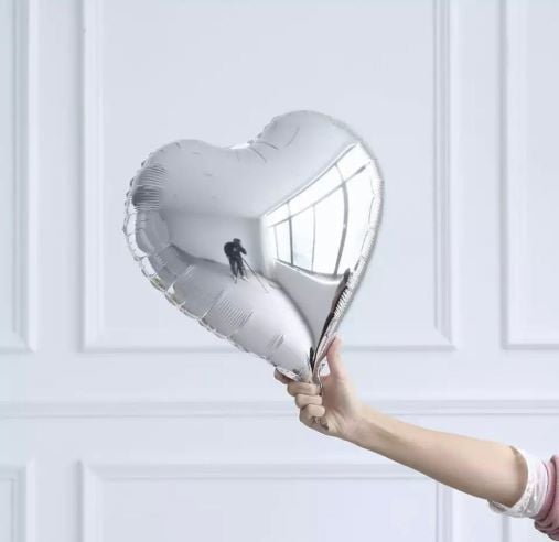 Gümüş Kalp Folyo Balon 1 Adet
