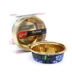Premium Mavi Yaprak Desenli Yuvarlak Tatlı Kasesi