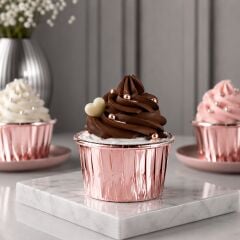 Rosegold Folyo Muffin Kek Kalıbı 24 Adet