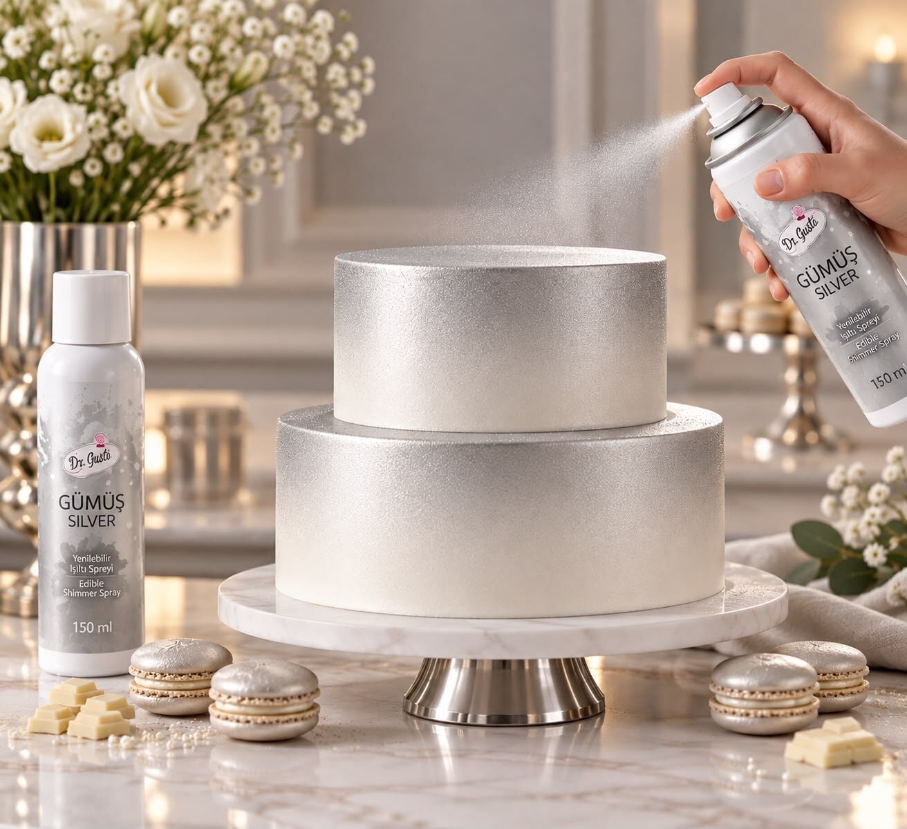Gümüş Sprey Gıda Boyası 150ml
