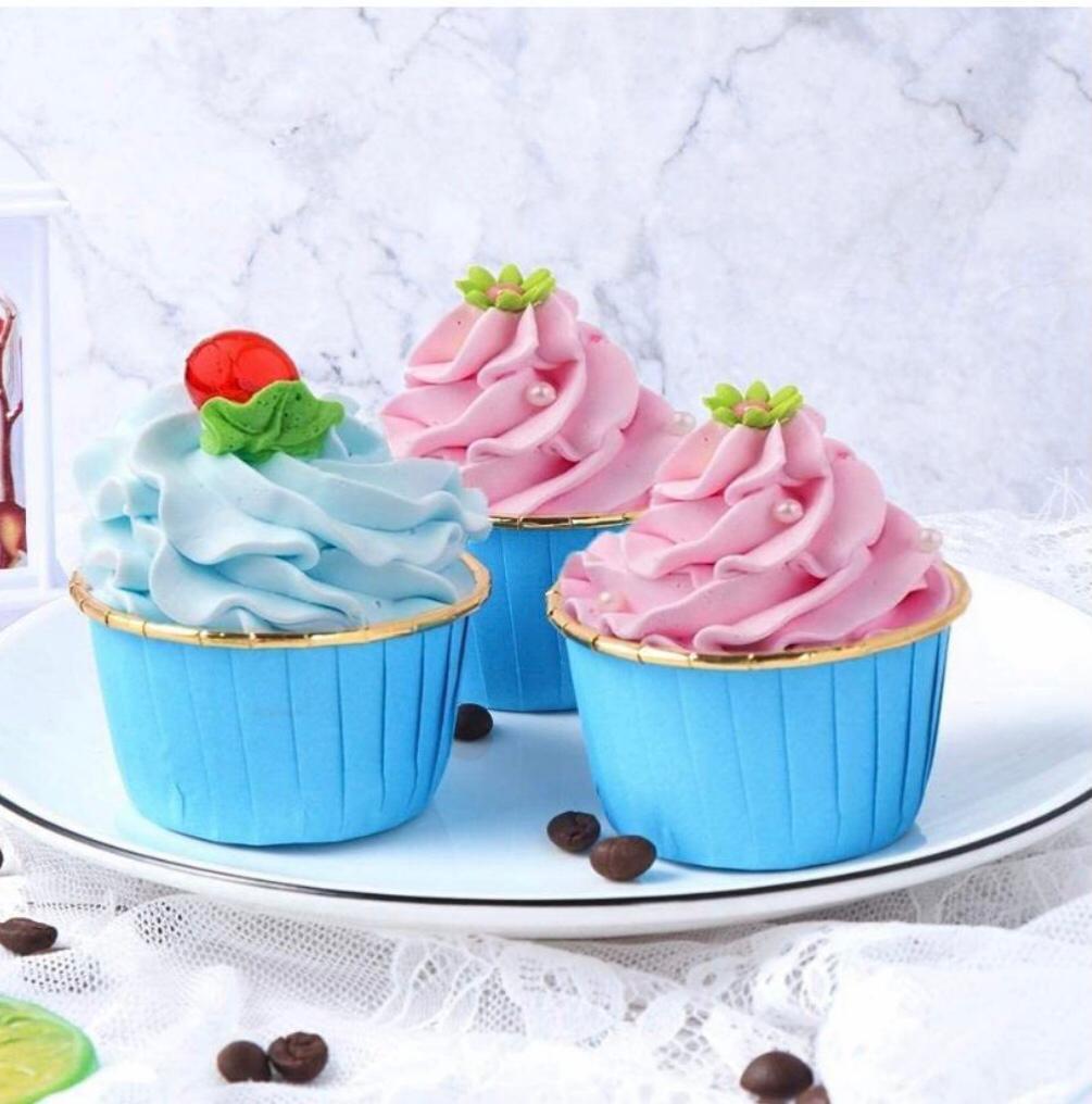 Mavi Folyo Muffin Kek Kalıbı 24 Adet