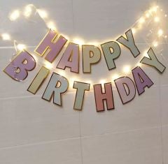 Led'li Makaron Happy Birthday Yazısı