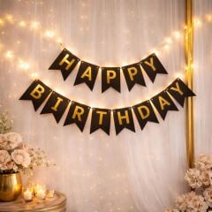 Led'li Siyah Happy Birthday Yazısı