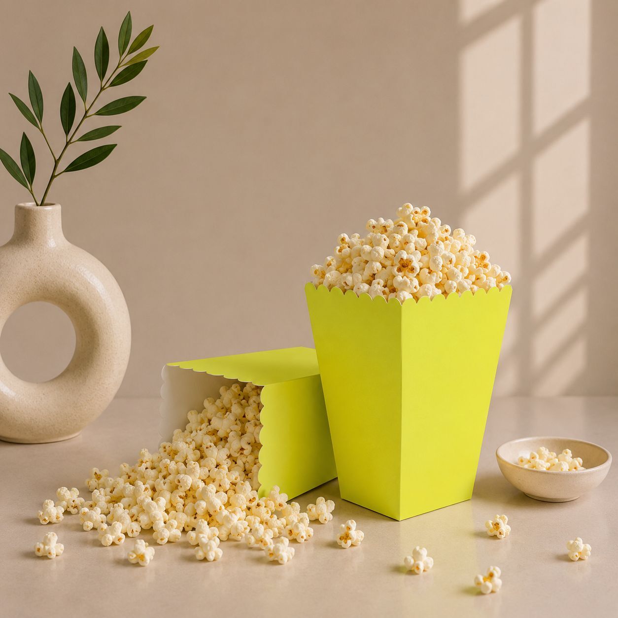 Sarı Popcorn Mısır Kutusu 8 Adet