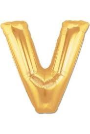 100CM V GOLD HARF BALON