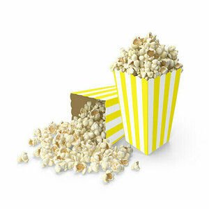 Sarı Çizgili Popcorn Mısır Kutusu 8 Adet