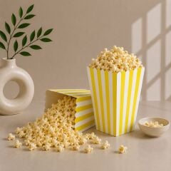 Sarı Çizgili Popcorn Mısır Kutusu 8 Adet