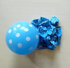 Mavi Puantiyeli Lateks Balon 5 Adet