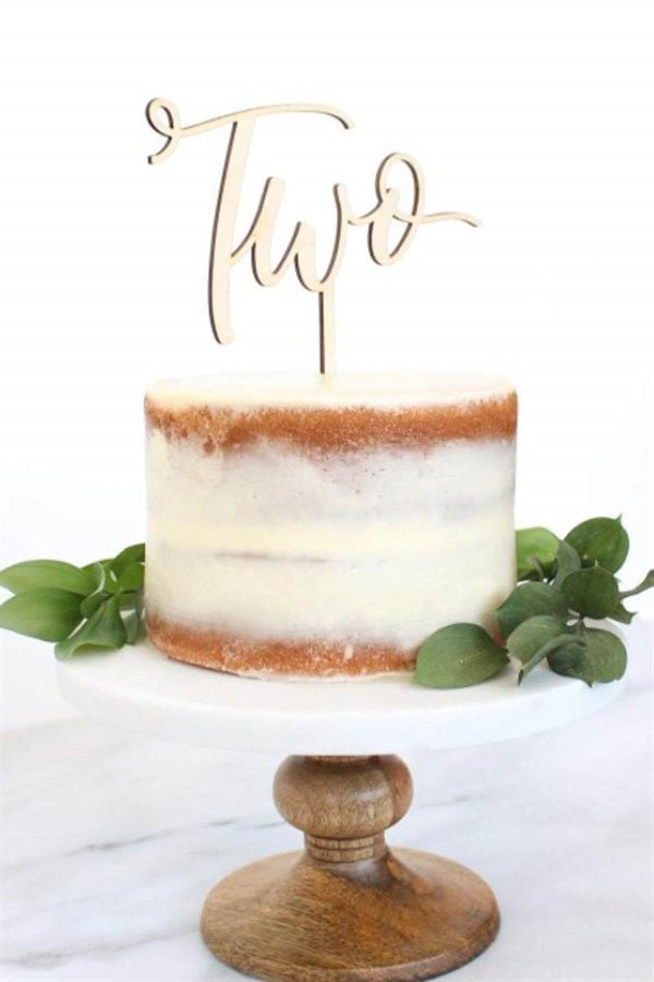 Two Ahşap Pasta Süsü