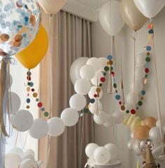 K-Link Beyaz Pastel Balon 10 Adet