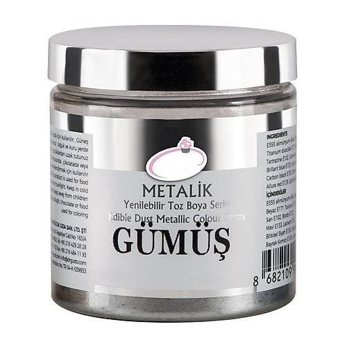 Yenilebilir Metalik Toz Gıda Boyası Gümüş