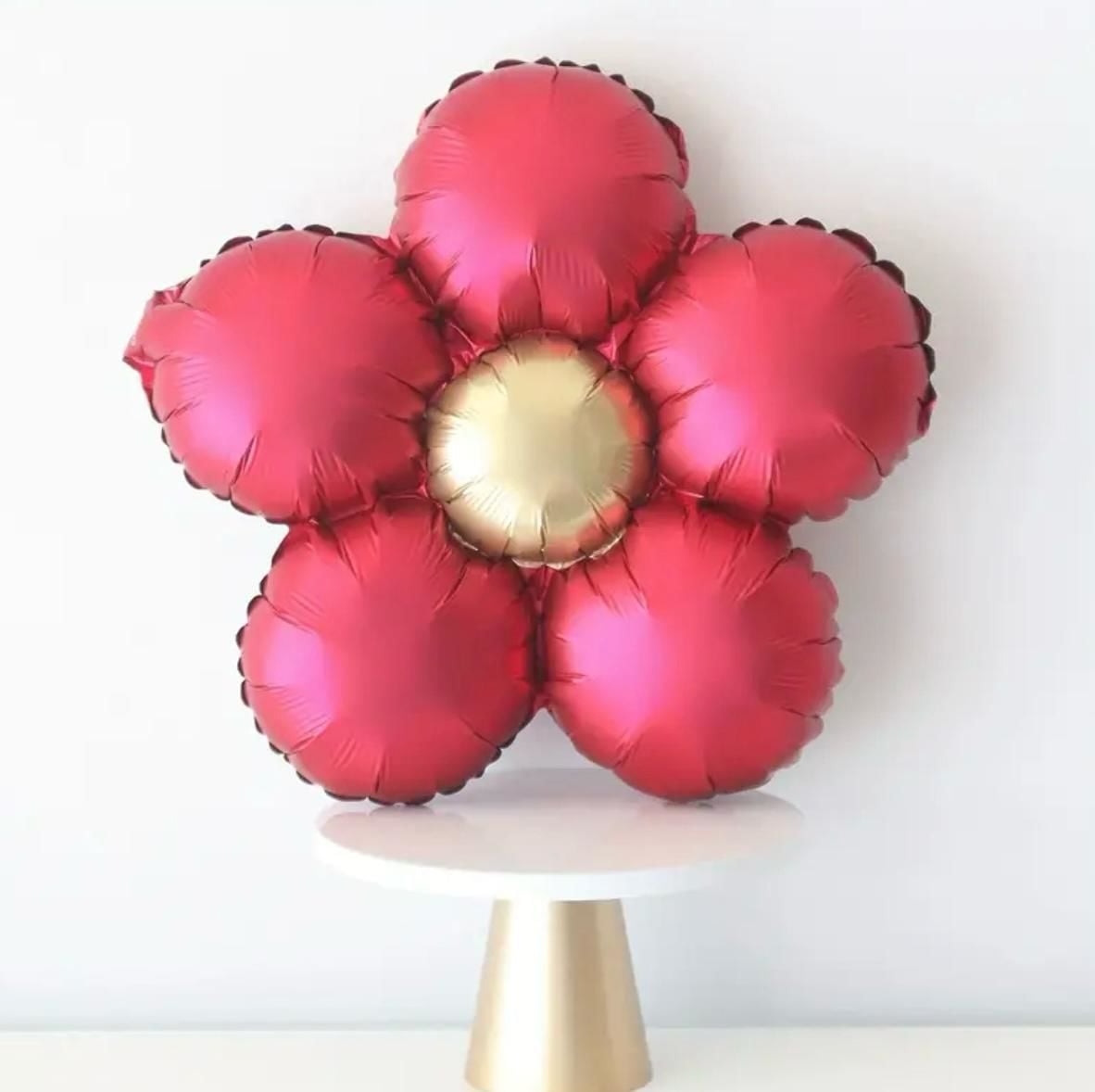 Kırmızı Retro Papatya Folyo Balon