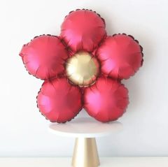 Kırmızı Retro Papatya Folyo Balon