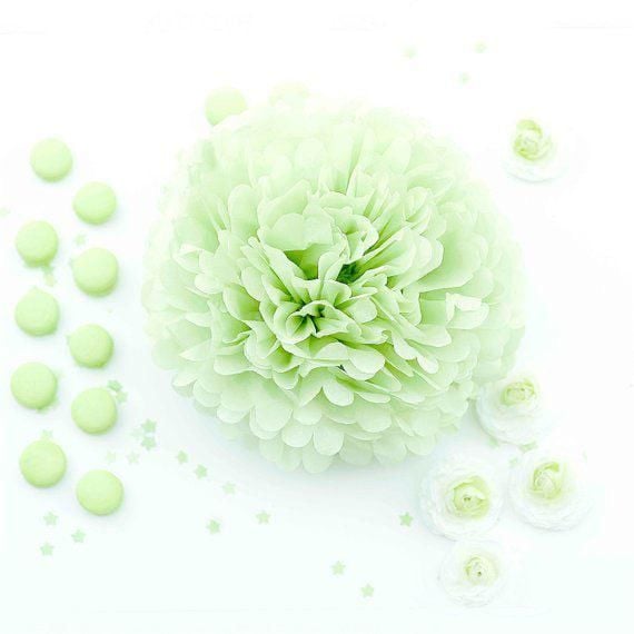 Fıstık Kağıt Yeşil Ponpon Süs 2 Adet