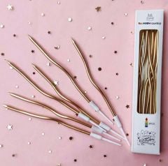 Rosegold Kıvrık Spiral Pasta Mumu 6 Adet