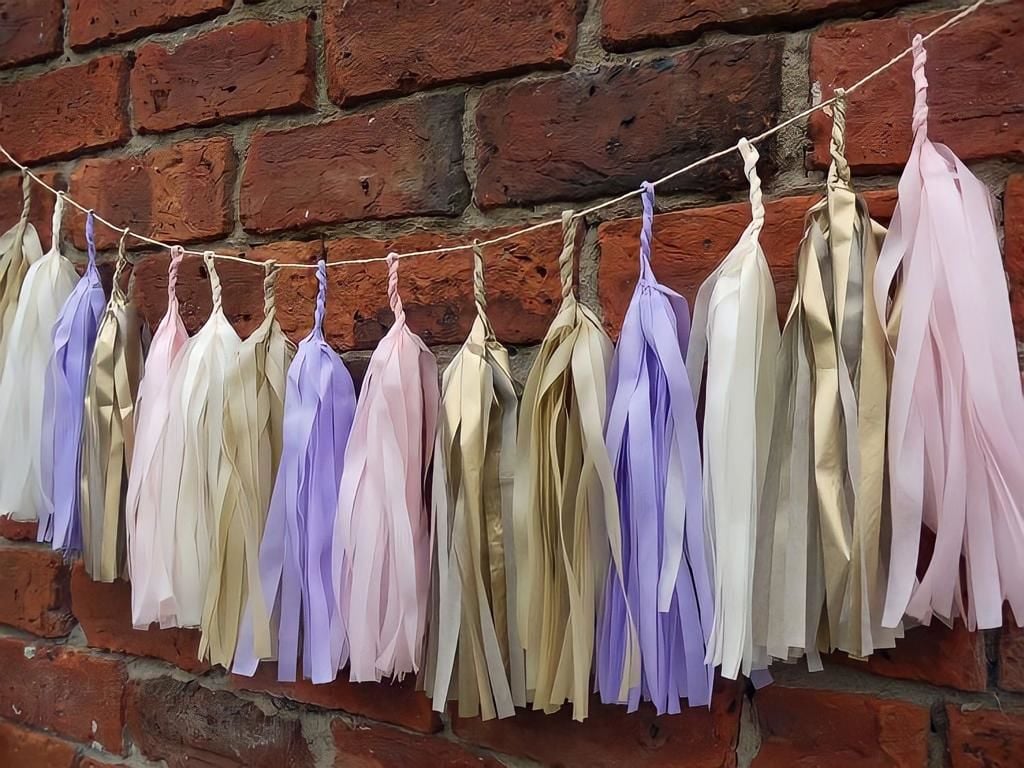 Krem Altın Lila Pembe Püskül Kit