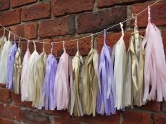 Krem Altın Lila Pembe Püskül Kit