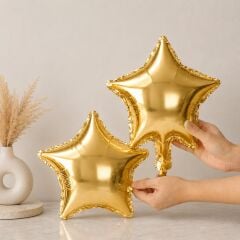 10 inç Yıldız Folyo Balon Altın 5 Adet