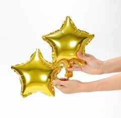 10 inç Yıldız Folyo Balon Altın 5 Adet