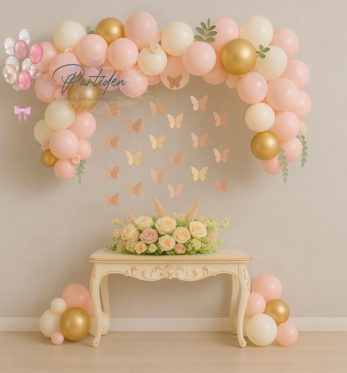 Pembe Altın Kelebek Konsept