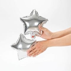 10 inç Yıldız Folyo Balon Gümüş 5 Adet