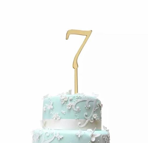 7 Gold Rakam Pleksi Pasta Süsü