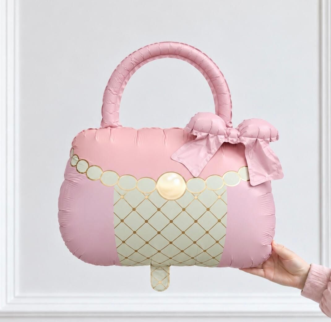 Pembe Çanta Folyo Balon