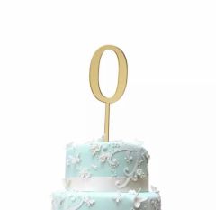 0 Gold Rakam Pleksi Pasta Süsü