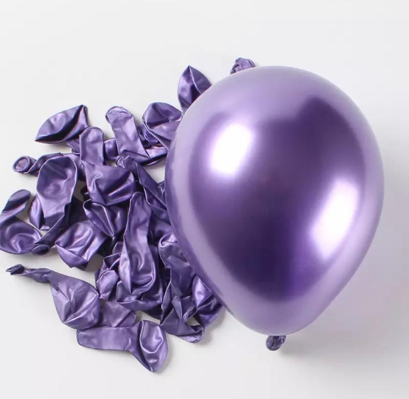 5 inç Mini Mor Krom Balon 5 Adet