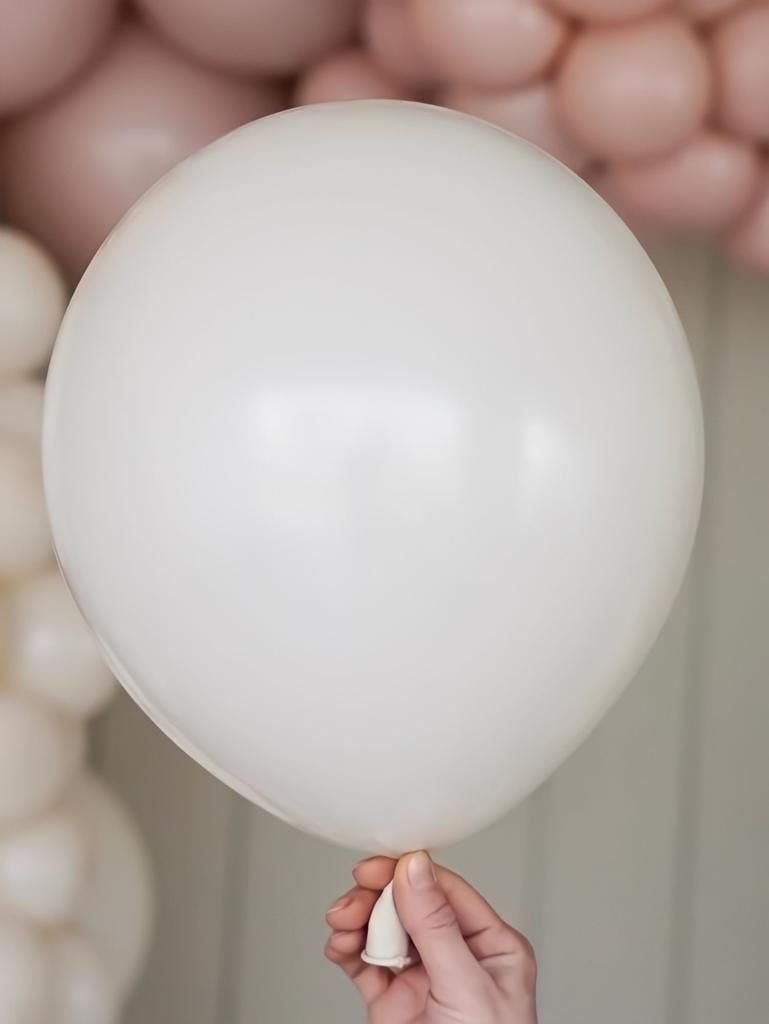 Beyaz Retro Balon 10 Adet