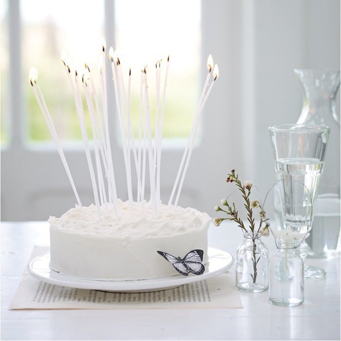 20cm Beyaz Pasta Mumu 6 Adet