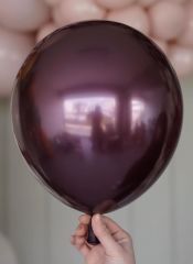 Bordo Krom Balon 5 Adet