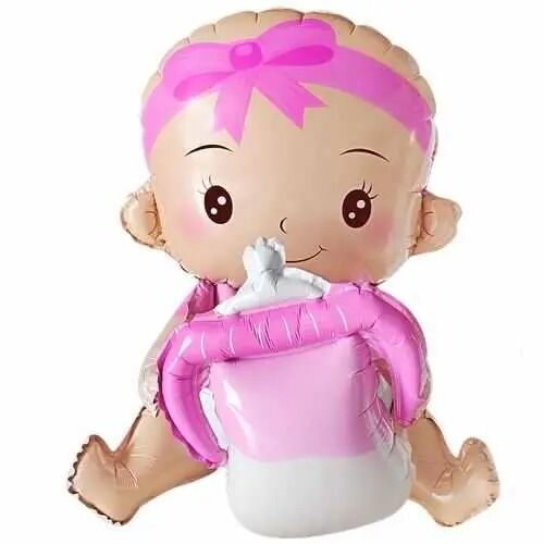 Biberon Tutan Kız Bebek Folyo Balon