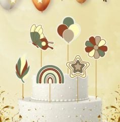 Retro Kelebek Pasta Süsü