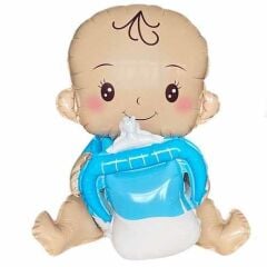 Biberon Tutan Erkek Bebek Folyo Balon