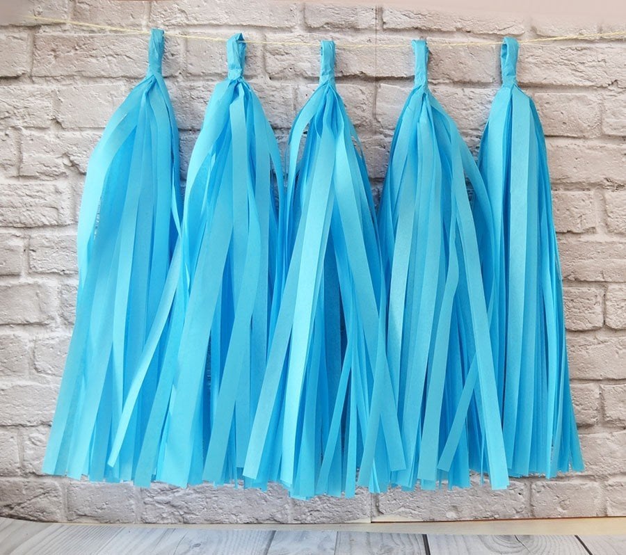 Mavi Kağıt Sıralı Püskül 5 Adet